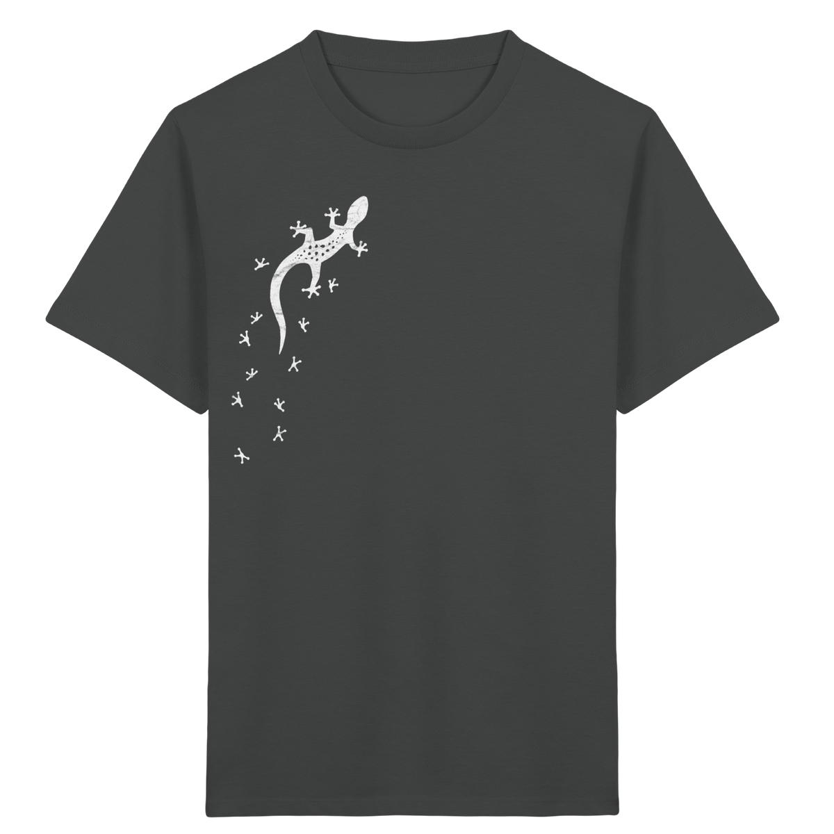Gecko Eidechse Silhouette hell - Kids Organic Shirt