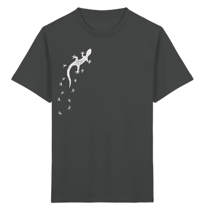 Gecko Eidechse Silhouette hell - Kids Organic Shirt