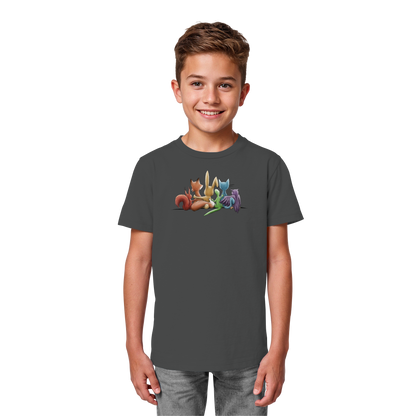 Regenbogen Tiere für Freundschaft, Toleranz und Vielfalt - Kids Organic Shirt