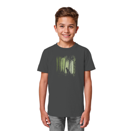 Luchs Wildkatze im Zwielicht Wald - Kids Organic Shirt