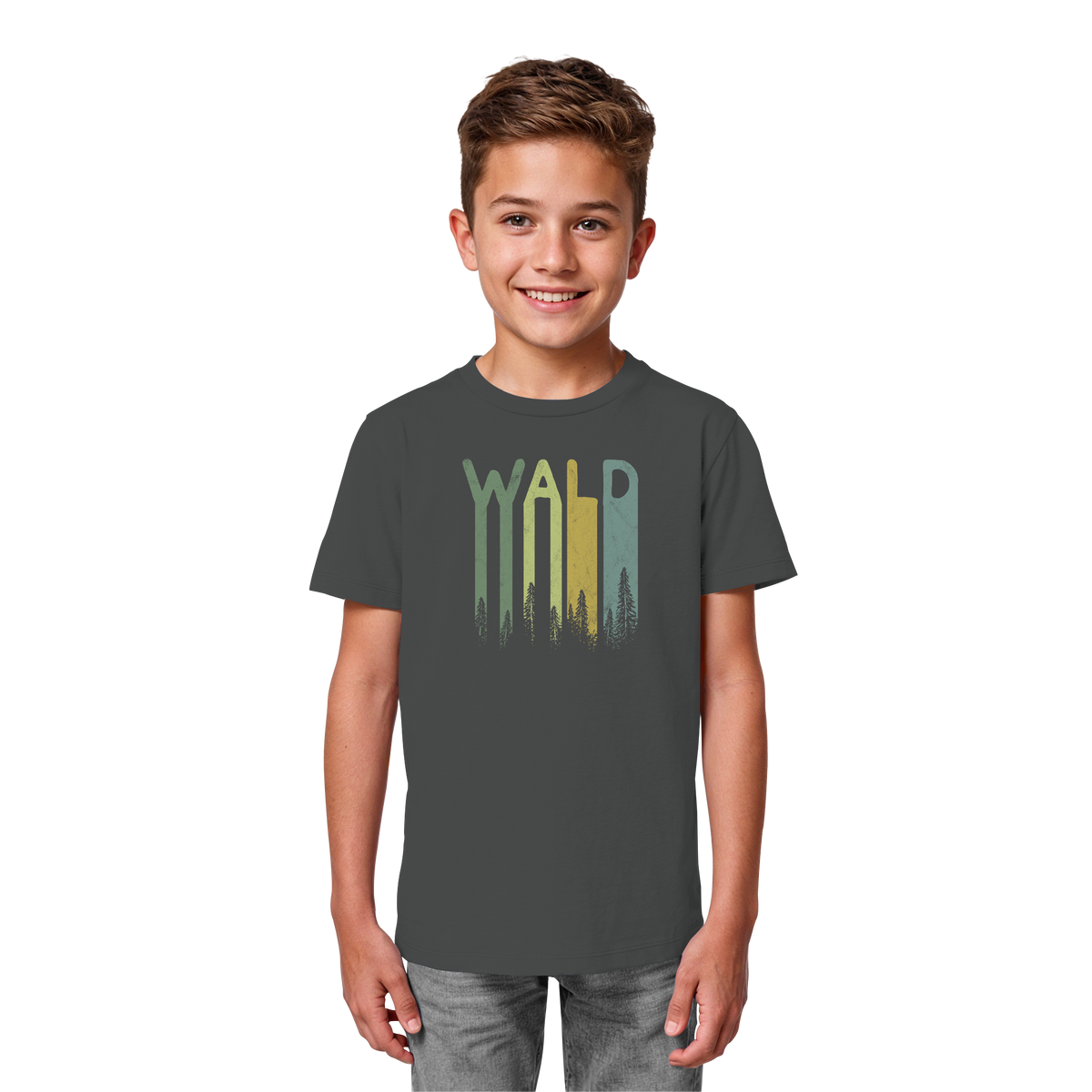 Wald Retro Forst Schriftzug - Kids Organic Shirt