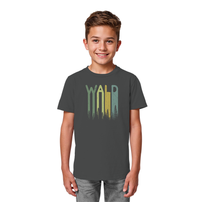 Wald Retro Forst Schriftzug - Kids Organic Shirt