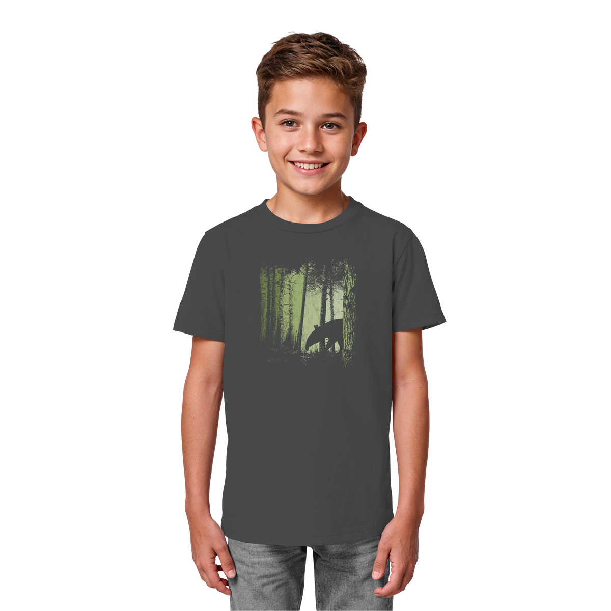 Lässiger Tapir im Zwielicht Wald - Kids Organic Shirt