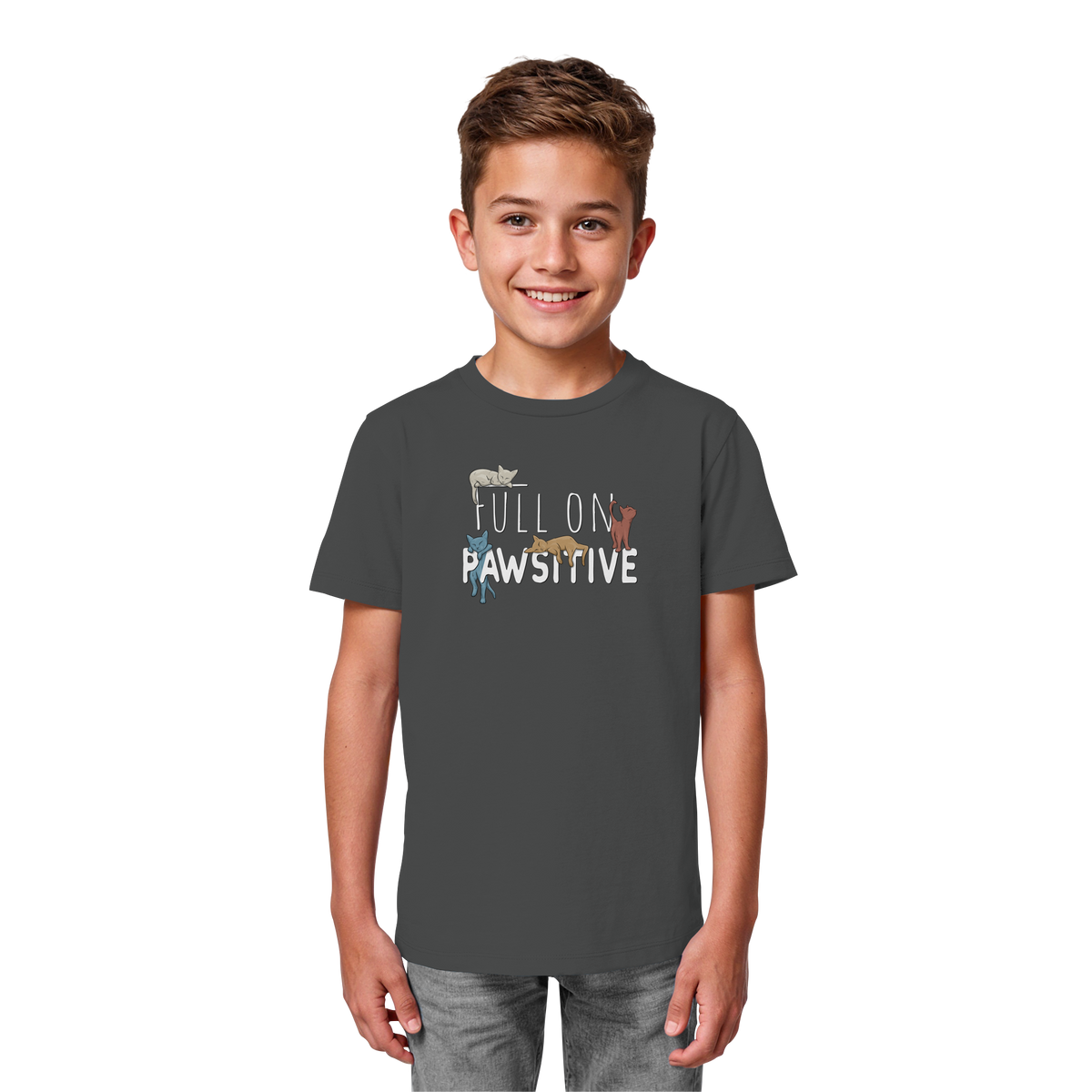 Full On Pawsitive! Gechillte Katzen - Kids Organic Shirt