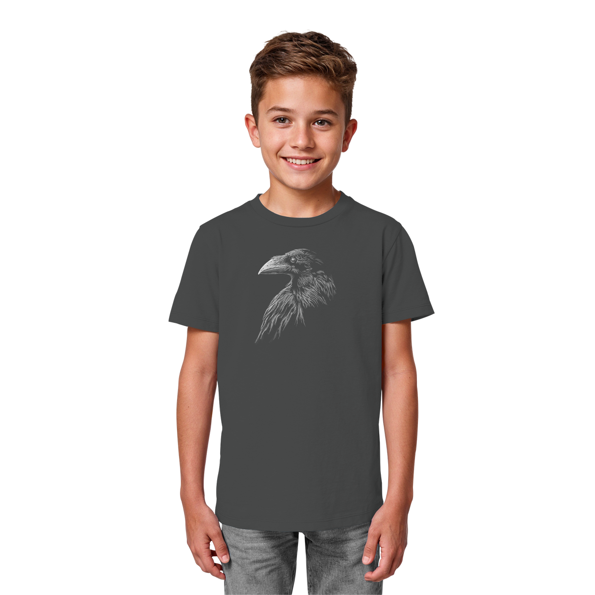 Kritzelkunst Rabe Krähe - Kids Organic Shirt