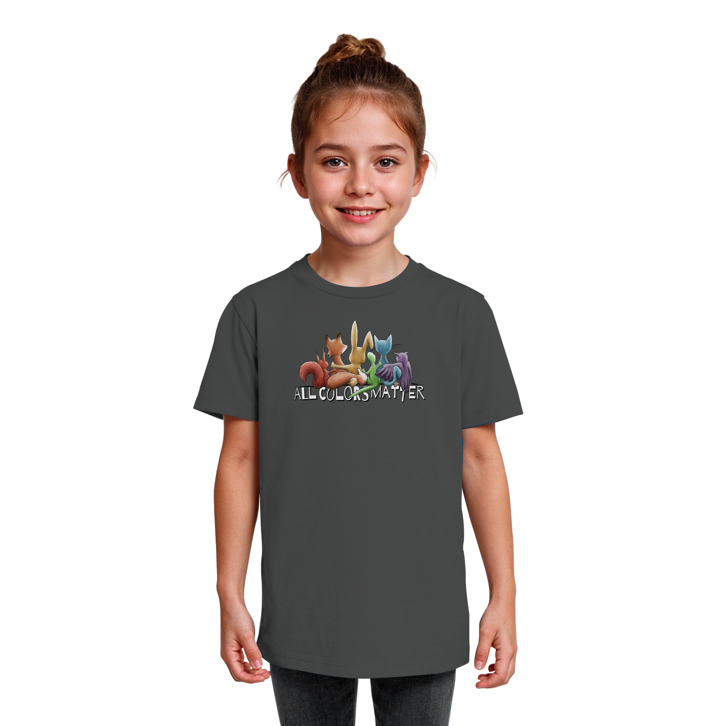 All Colors Matter! Regenbogen Tiere für Vielfalt - Kids Organic Shirt