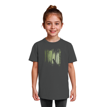 Luchs Wildkatze im Zwielicht Wald - Kids Organic Shirt