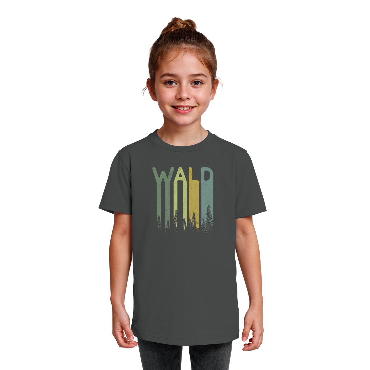 Wald Retro Forst Schriftzug - Kids Organic Shirt