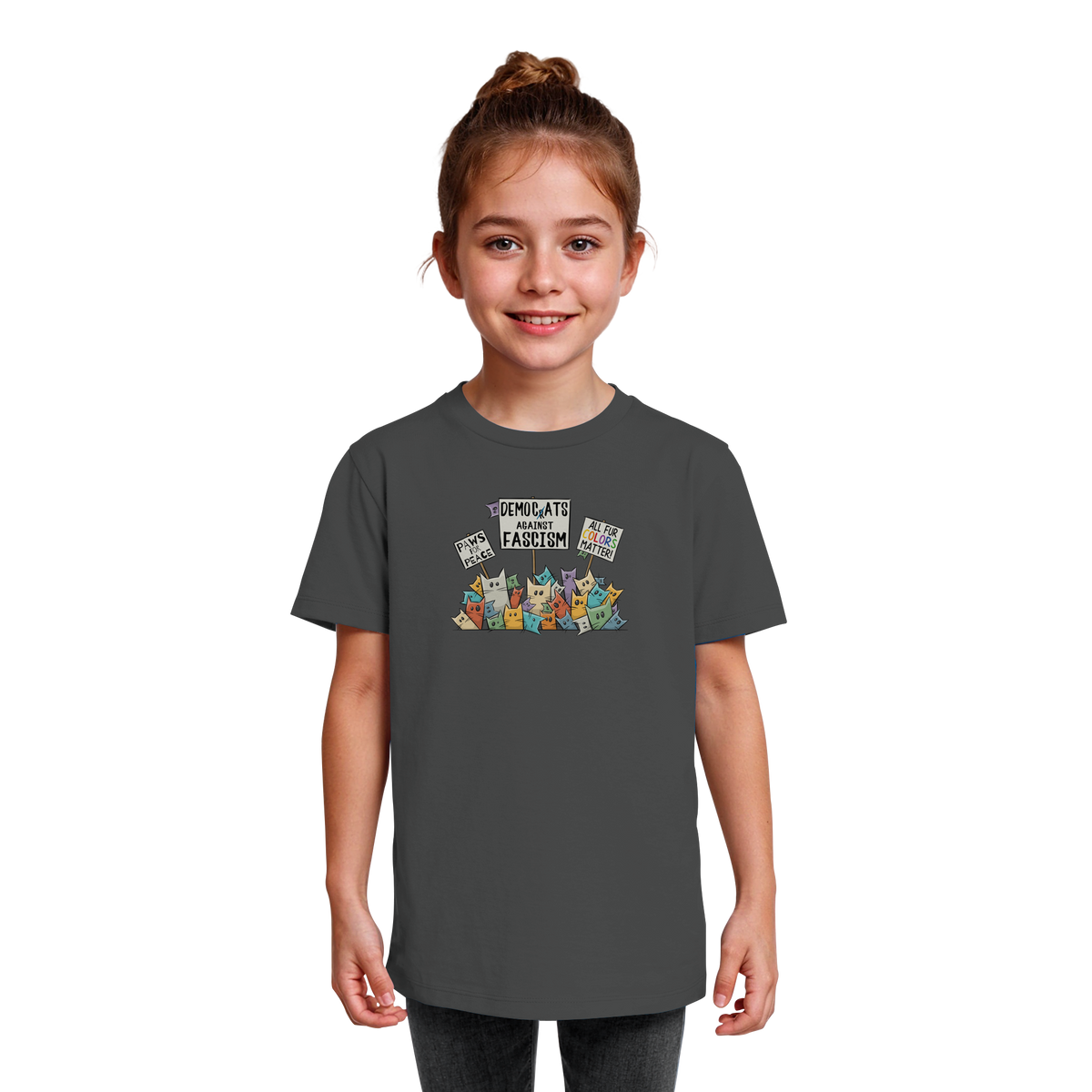 Demo-Katzen gegen Faschismus und für Vielfalt - Kids Organic Shirt