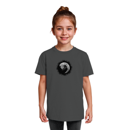 Schwarzer Rabe bei Vollmond  - Kids Organic Shirt