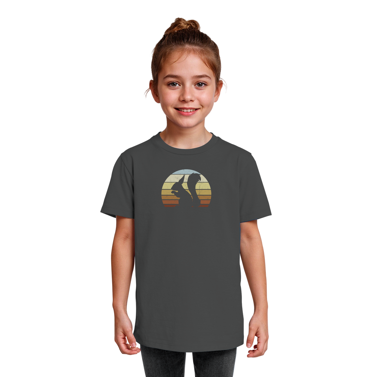 Retro Eichhörnchen Silhouette - Kids Organic Shirt