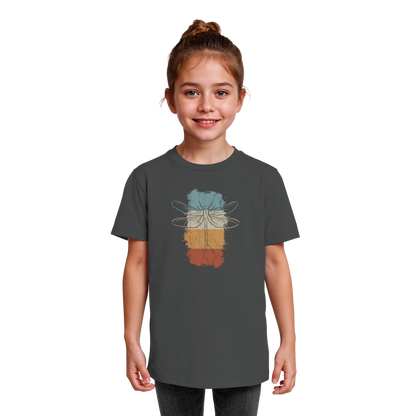 Retro Kunst Libelle | Vintage Dragonfly - Kids Organic Shirt