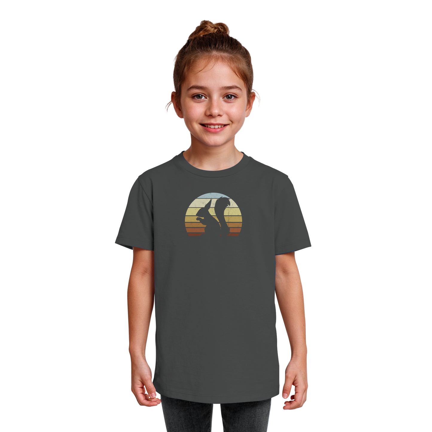Retro Eichhörnchen Silhouette - Kids Organic Shirt
