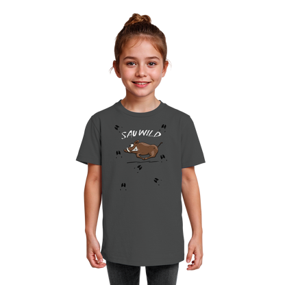 Sauwild wilde Sau | Wildschwein Keiler - Kids Organic Shirt