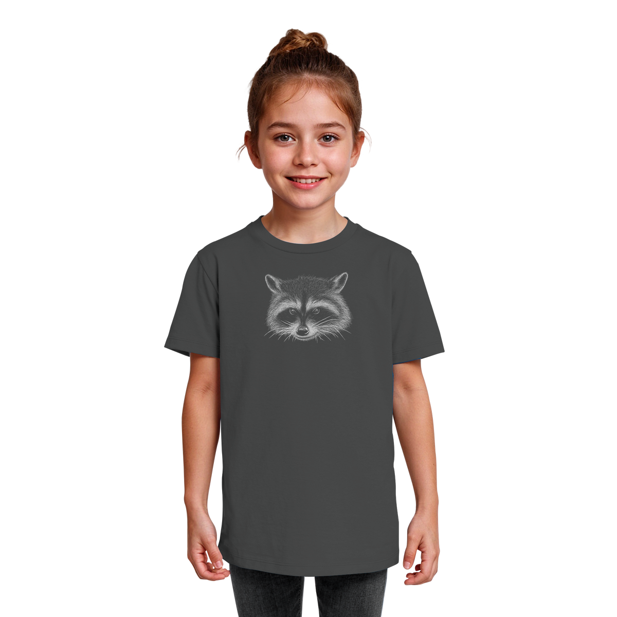 Waschbär Illustration Kritzelkunst - Kids Organic Shirt