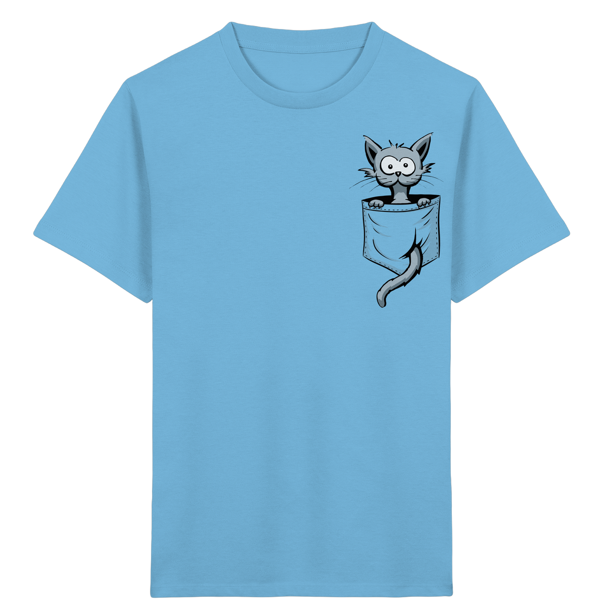 Verrückte Katze in Deiner Brust-Tasche - Kids Organic Shirt