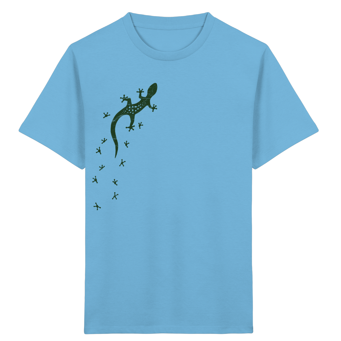 Gecko Eidechse Silhouette dunkel - Kids Organic Shirt