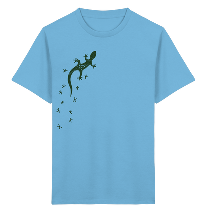 Gecko Eidechse Silhouette dunkel - Kids Organic Shirt
