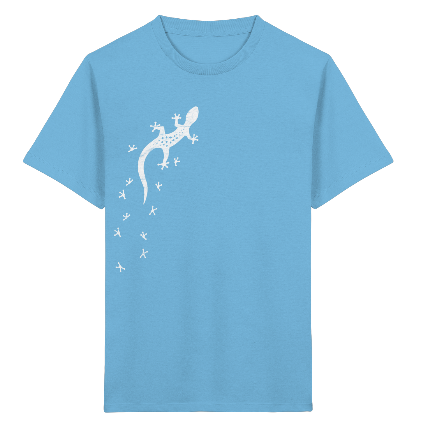 Gecko Eidechse Silhouette hell - Kids Organic Shirt
