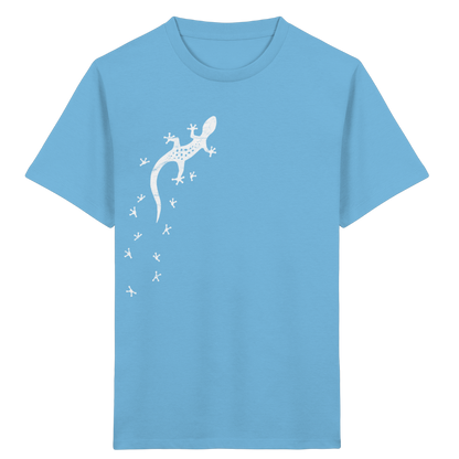 Gecko Eidechse Silhouette hell - Kids Organic Shirt