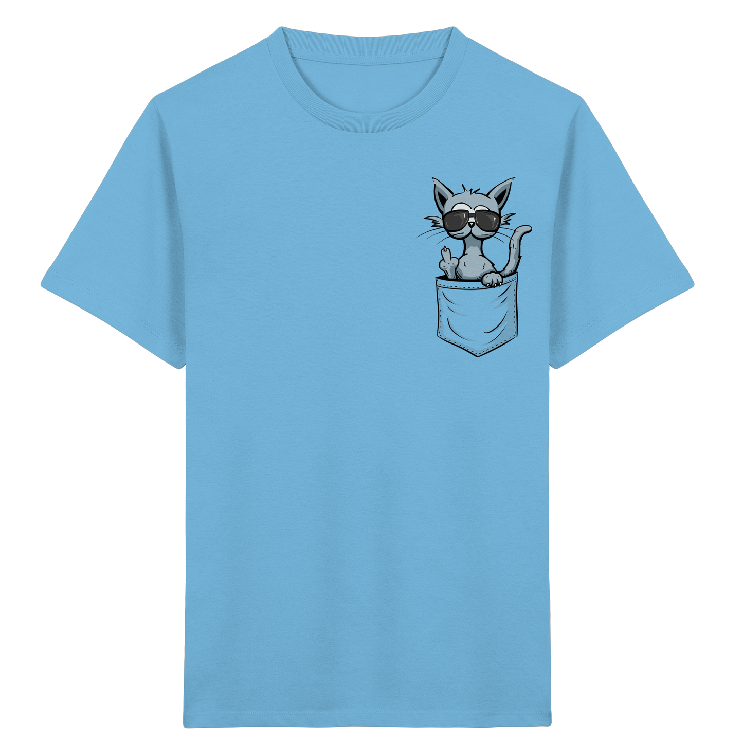 "Fuck Off" Mittelfinger Katze in der Tasche - Kids Organic Shirt