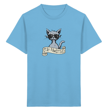 Stay Pawsitive Bleib lässig Hipster Katze - Kids Organic Shirt