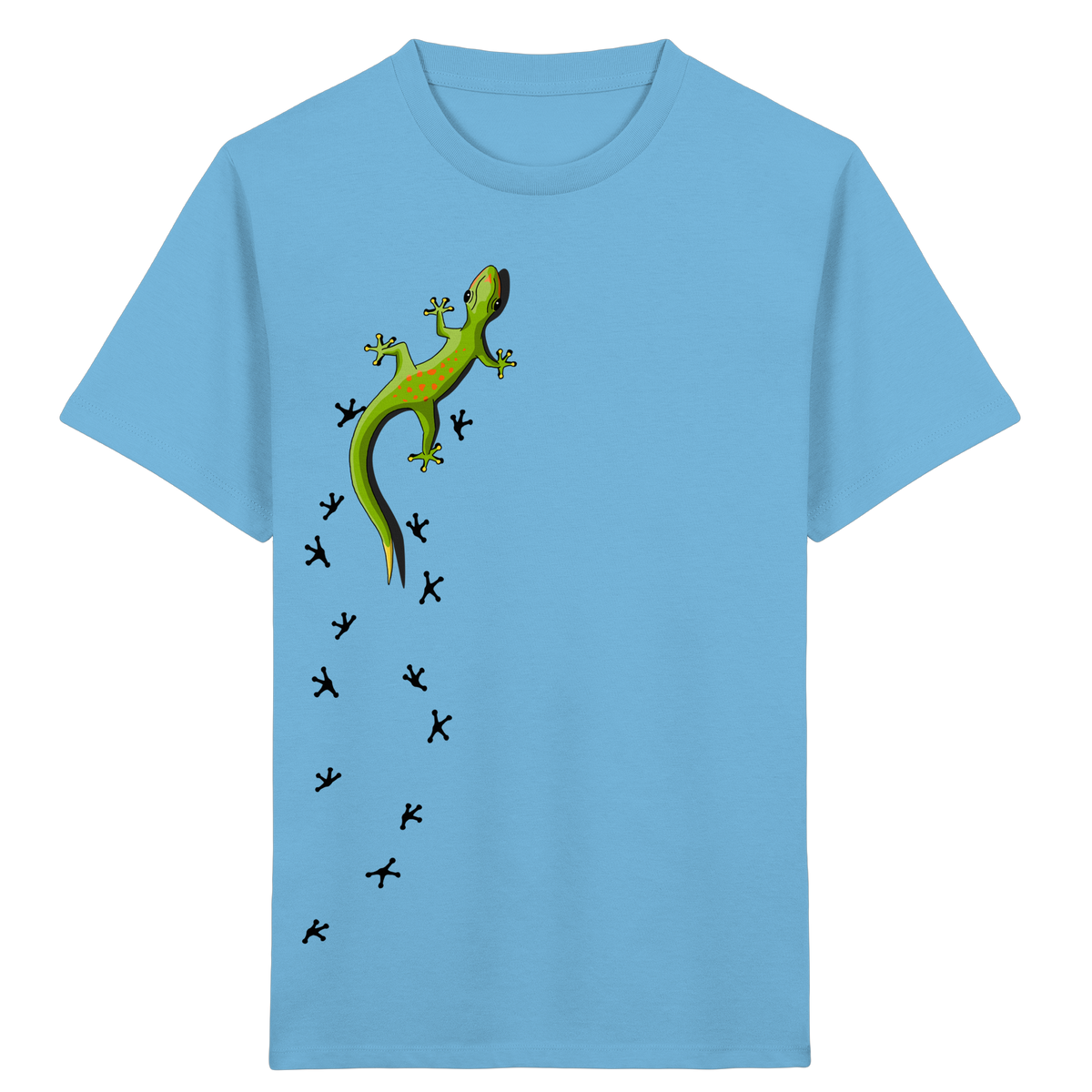 Kletternder Gecko mit Spuren - Kids Organic Shirt