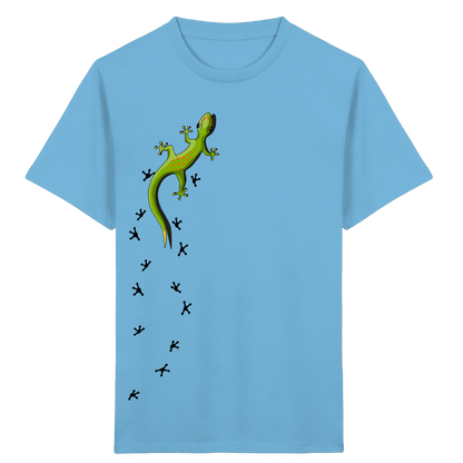 Kletternder Gecko mit Spuren - Kids Organic Shirt
