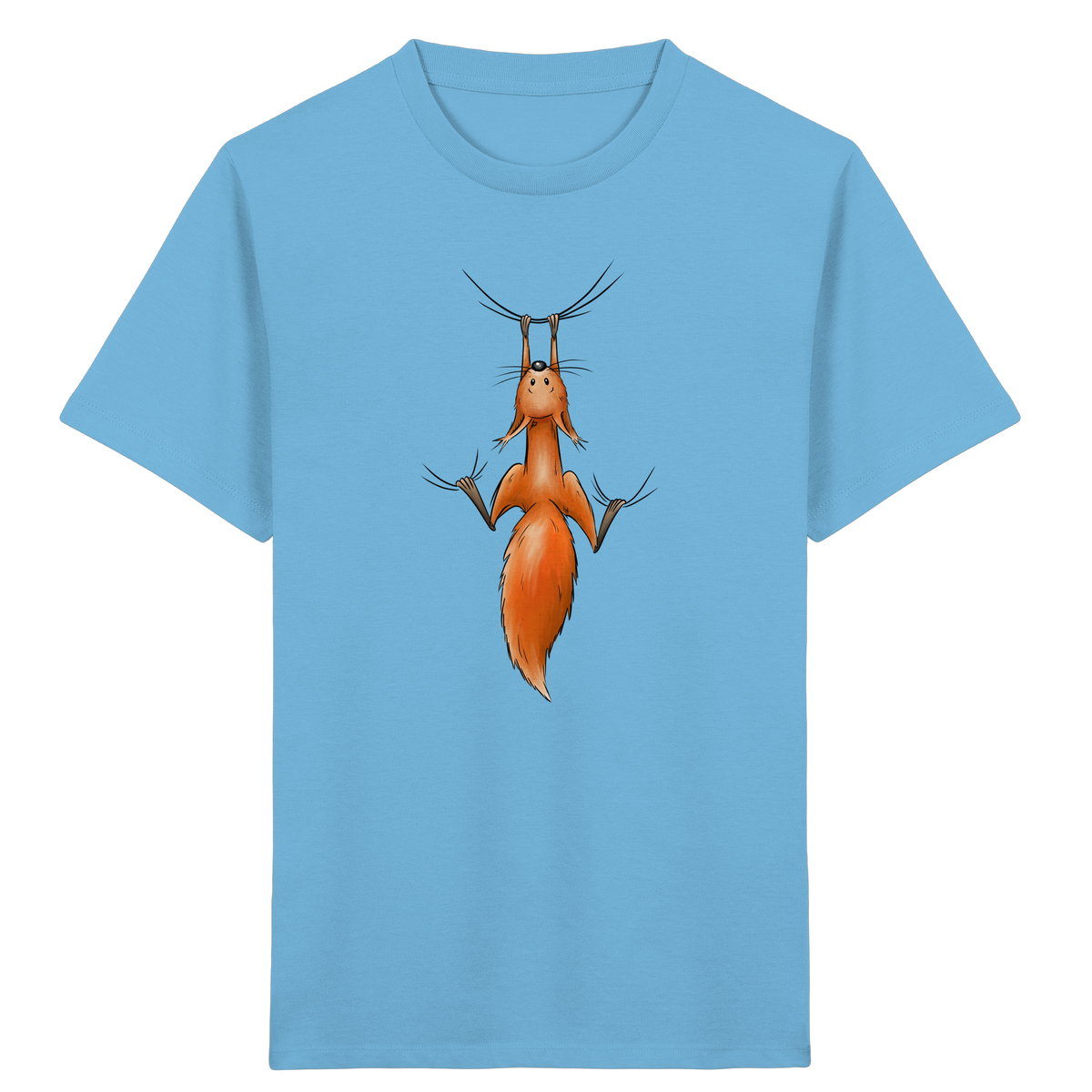 Rotes Eichhörnchen hängt ab - Kids Organic Shirt