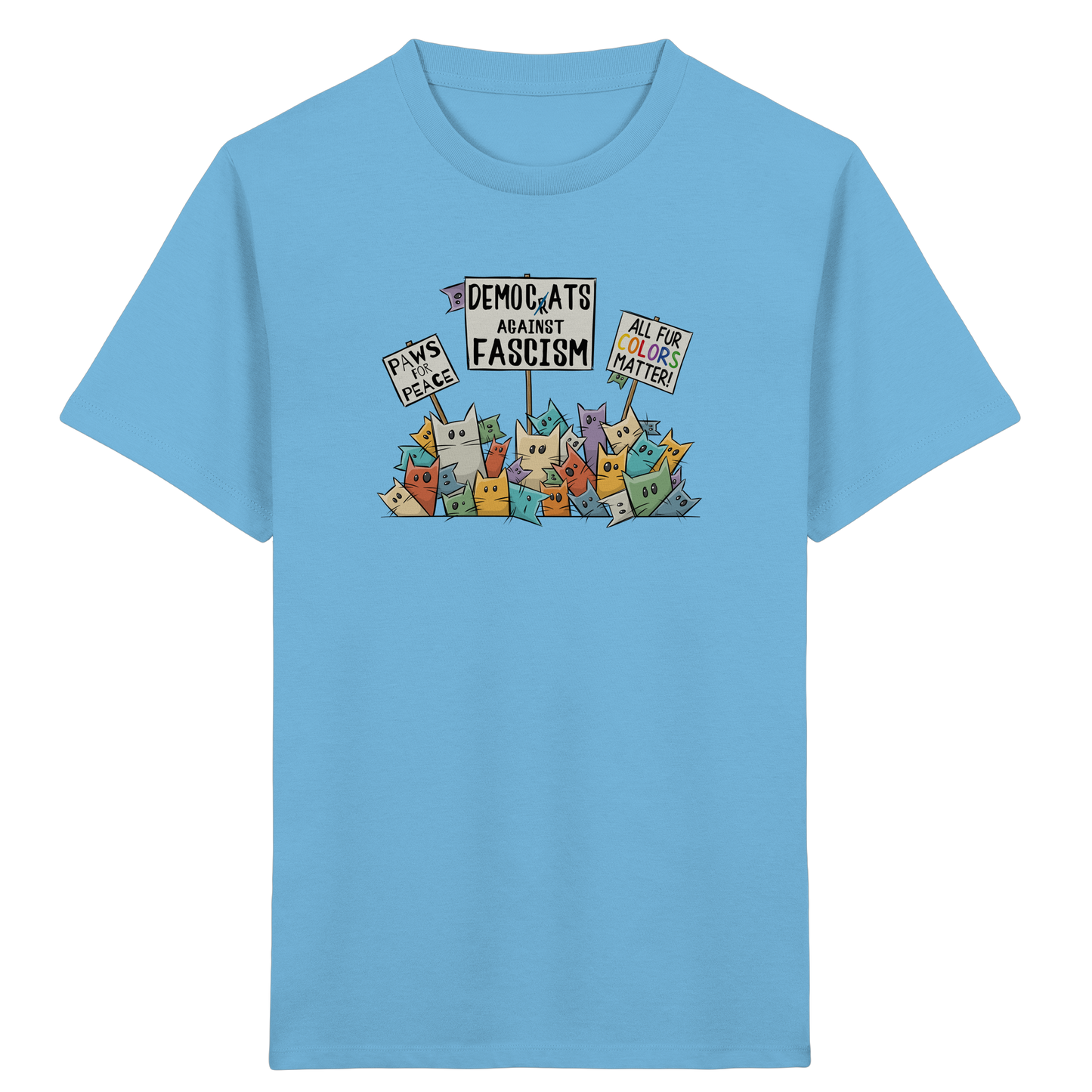 Demo-Katzen gegen Faschismus und für Vielfalt - Kids Organic Shirt