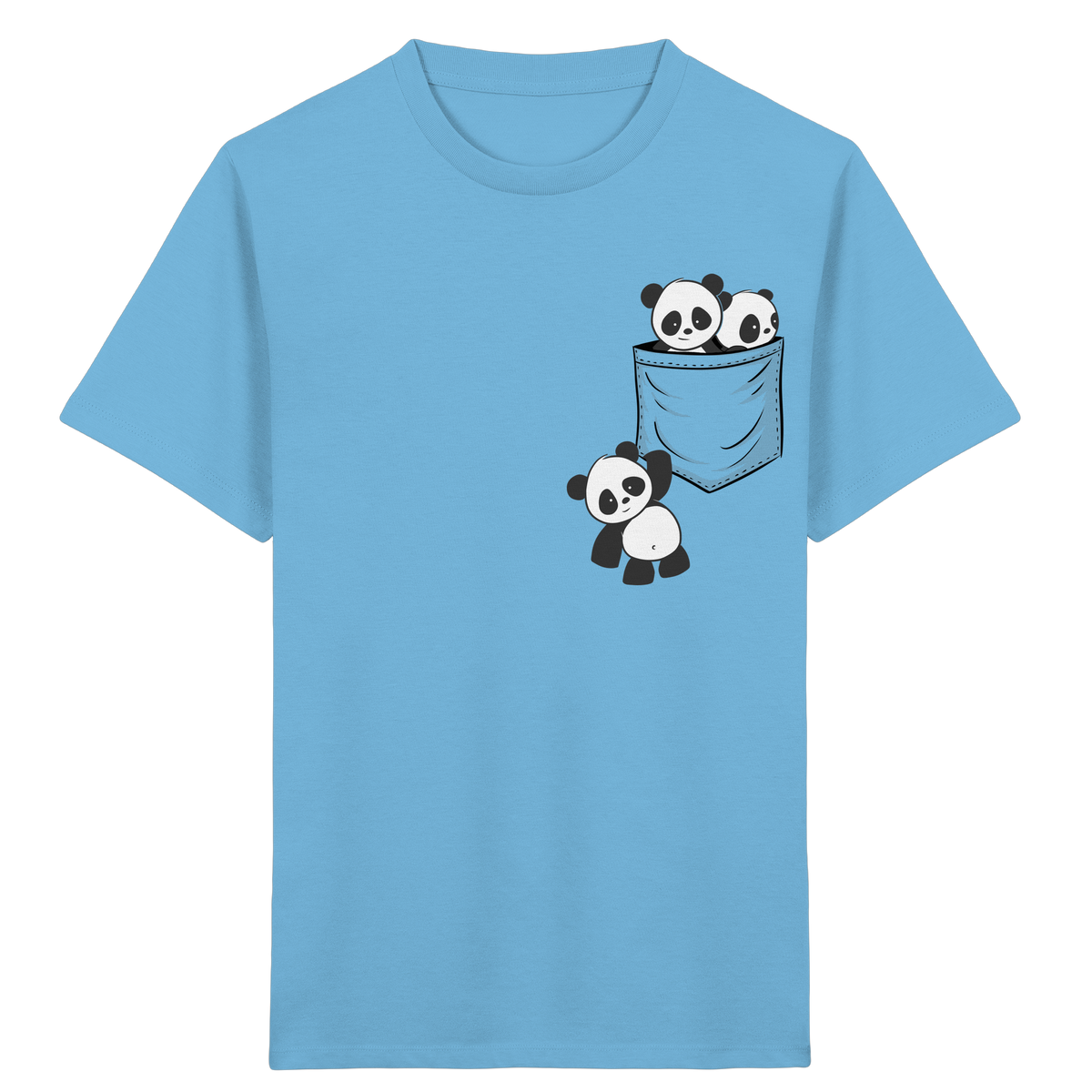 Kawaii Pandas in der Tasche - Kids Organic Shirt