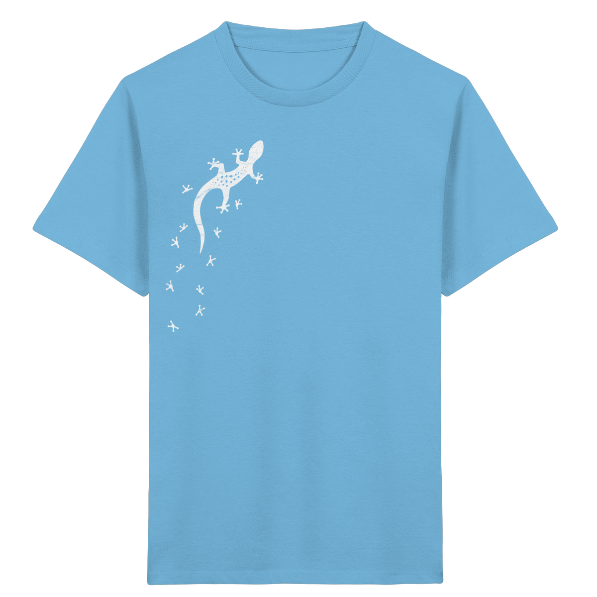 Gecko Eidechse Silhouette hell - Kids Organic Shirt