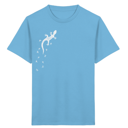 Gecko Eidechse Silhouette hell - Kids Organic Shirt