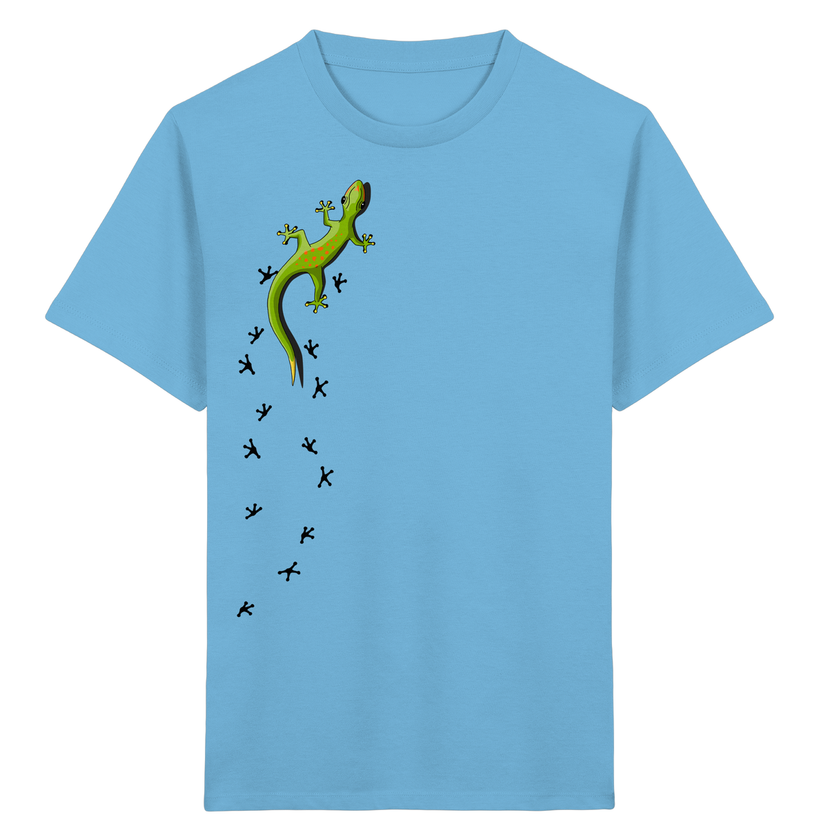 Kletternder Gecko mit Spuren - Kids Organic Shirt