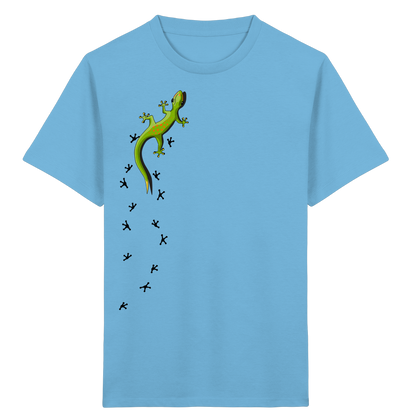Kletternder Gecko mit Spuren - Kids Organic Shirt