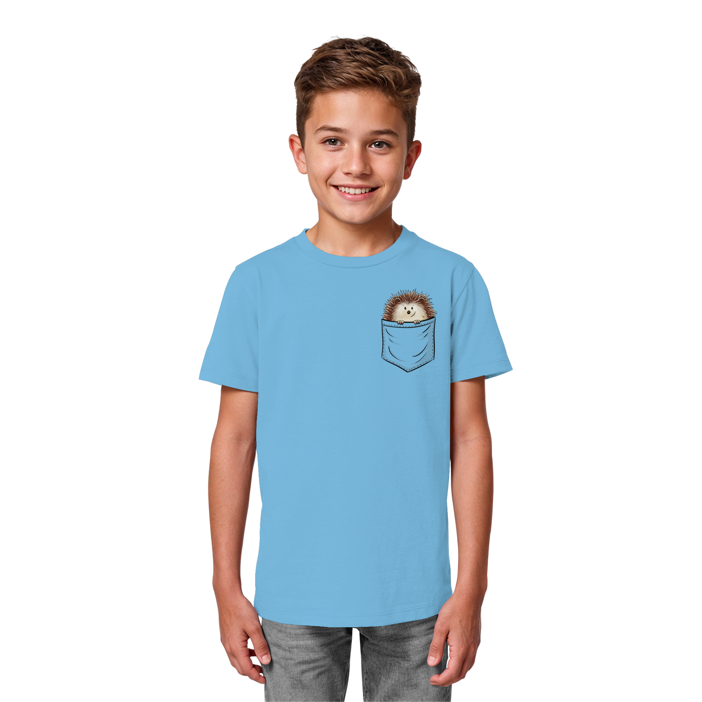 Lustiger Igel in Deiner Brust-Tasche - Kids Organic Shirt