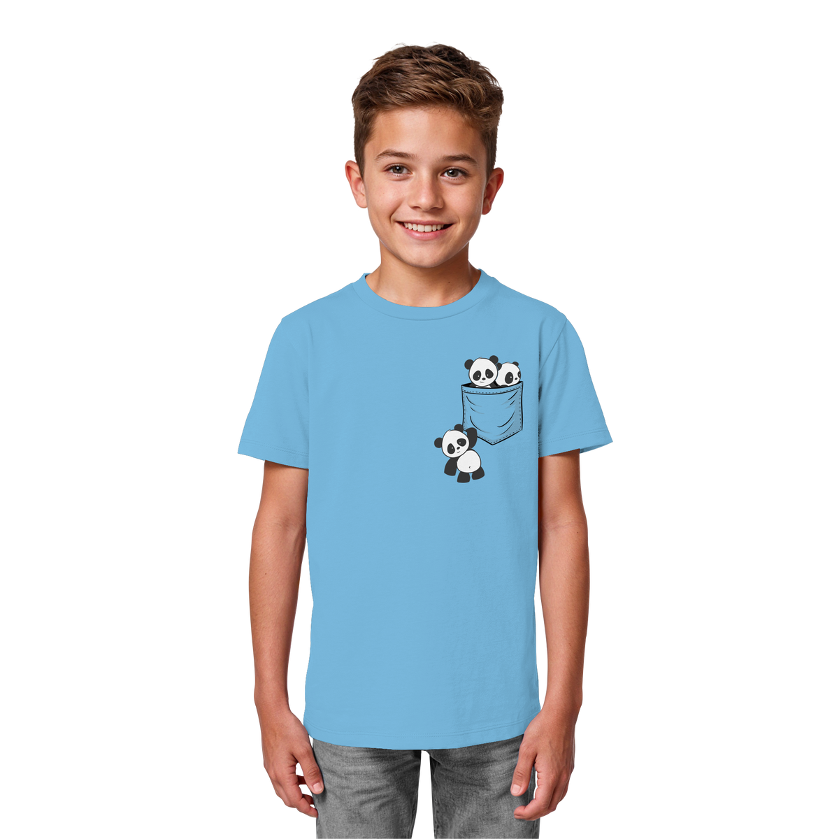 Kawaii Pandas in der Tasche - Kids Organic Shirt