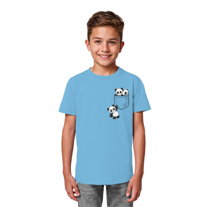 Kawaii Pandas in der Tasche - Kids Organic Shirt