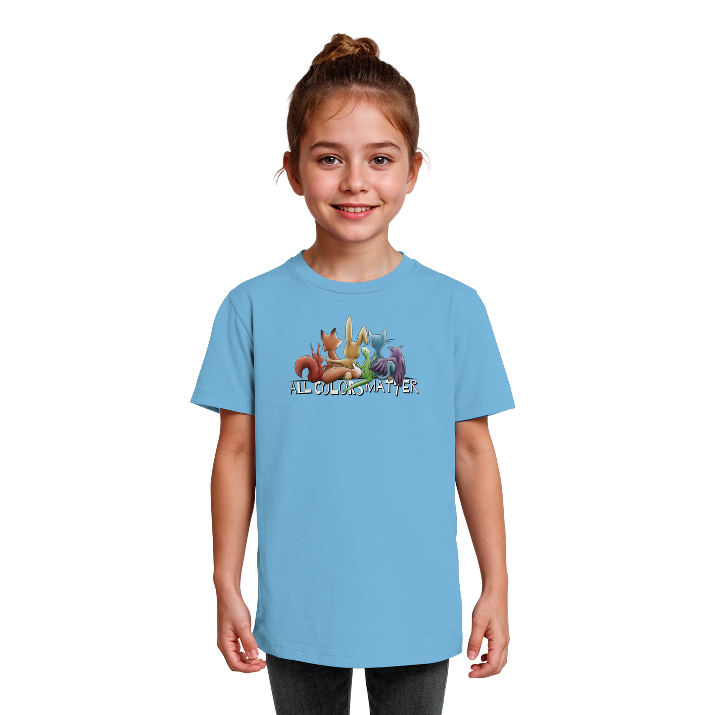 All Colors Matter! Regenbogen Tiere für Vielfalt - Kids Organic Shirt