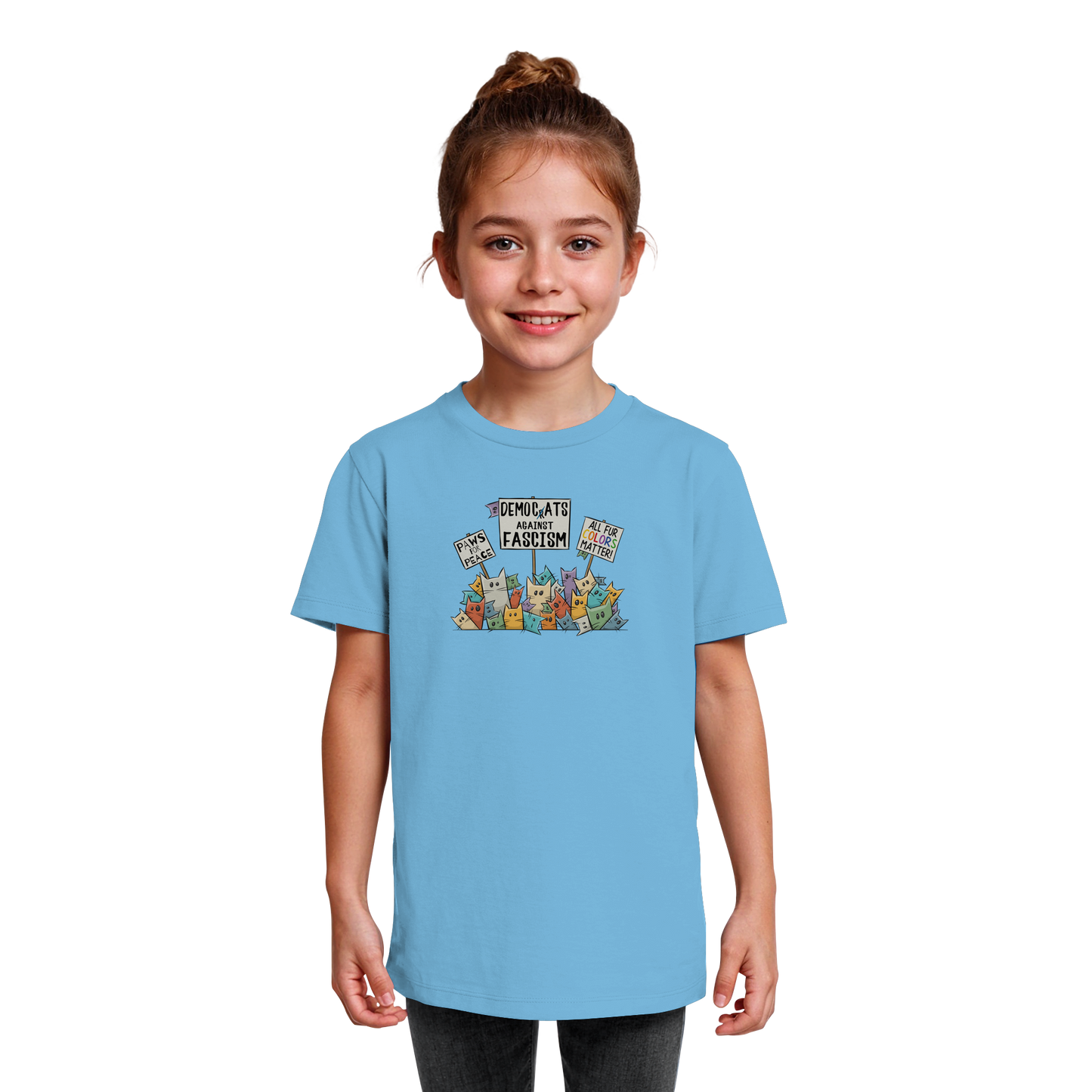 Demo-Katzen gegen Faschismus und für Vielfalt - Kids Organic Shirt