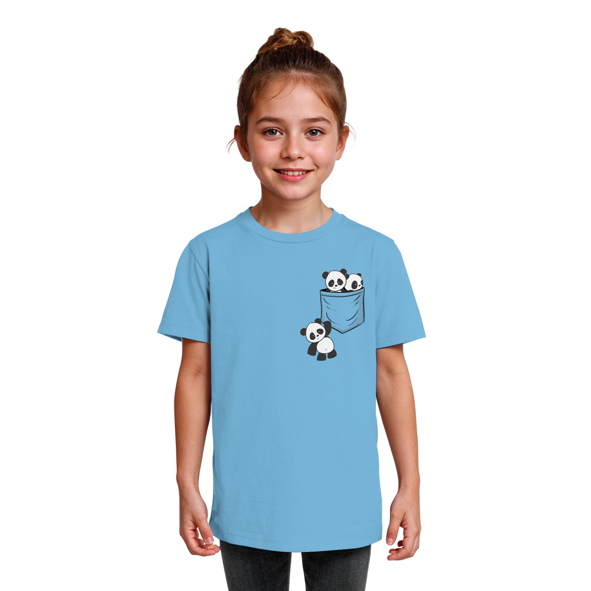 Kawaii Pandas in der Tasche - Kids Organic Shirt
