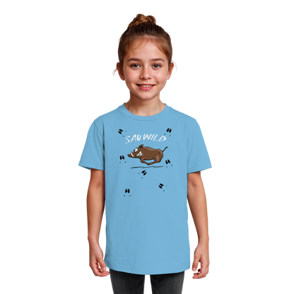 Sauwild wilde Sau | Wildschwein Keiler - Kids Organic Shirt