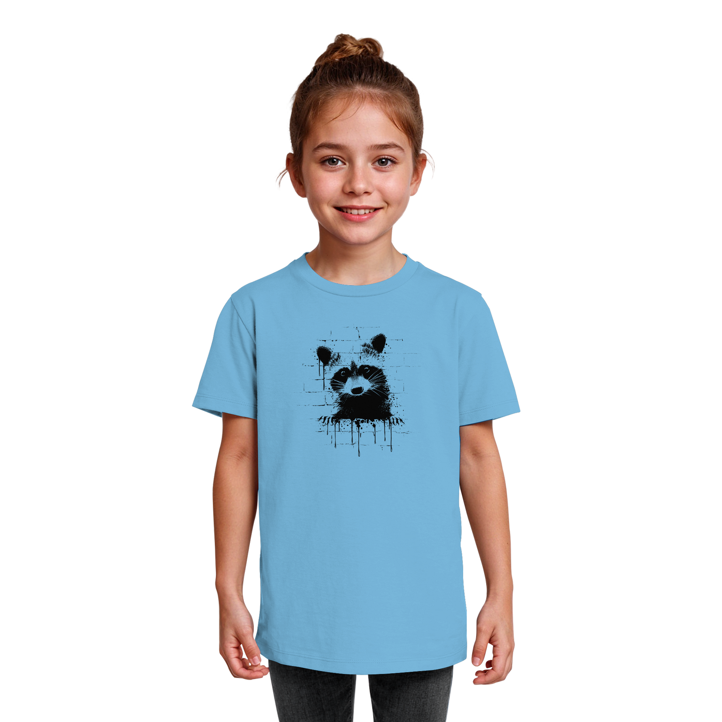 Funky Street Art Waschbär - Kids Organic Shirt