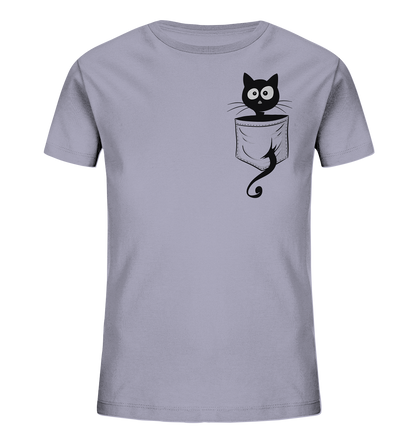 Schwarze Katze in der Tasche - Kids Organic Shirt