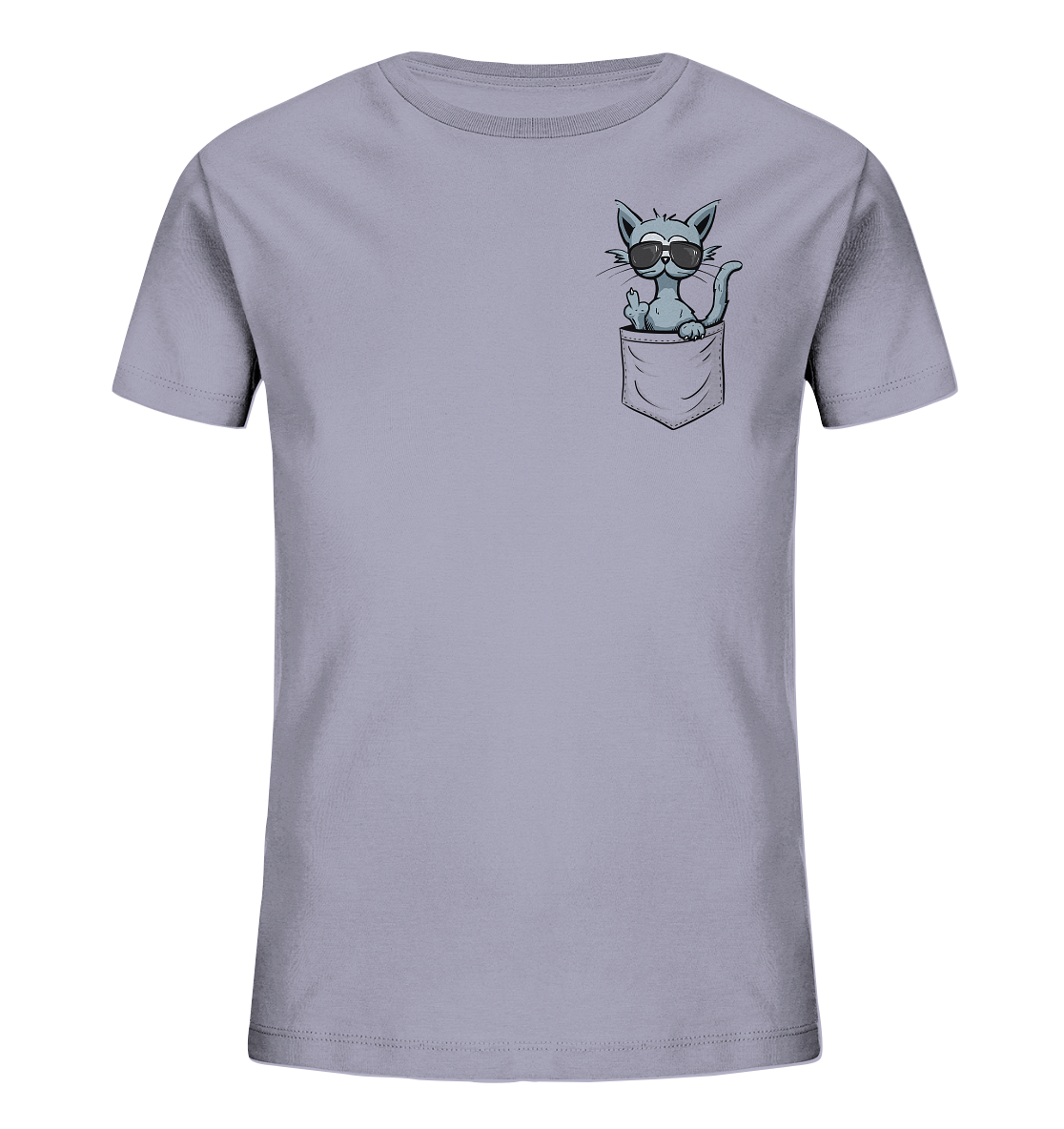 "Fuck Off" Mittelfinger Katze in der Tasche - Kids Organic Shirt