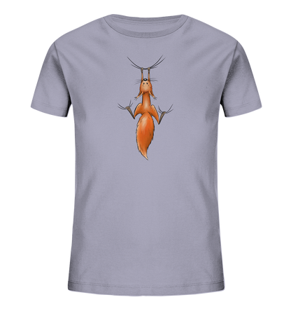 Rotes Eichhörnchen hängt ab - Kids Organic Shirt