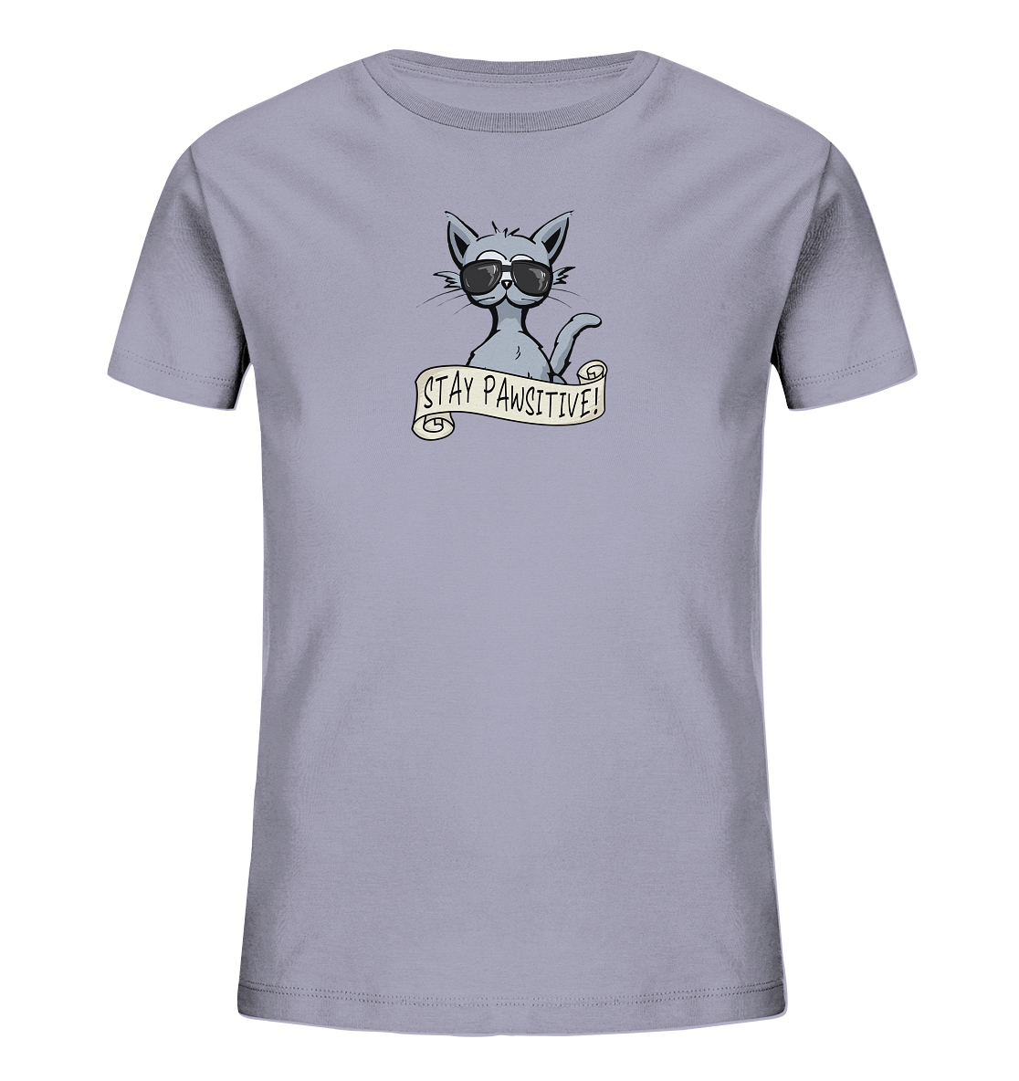 Stay Pawsitive Bleib lässig Hipster Katze - Kids Organic Shirt