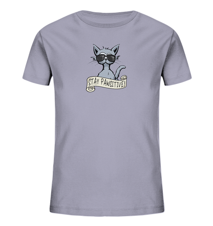 Stay Pawsitive Bleib lässig Hipster Katze - Kids Organic Shirt