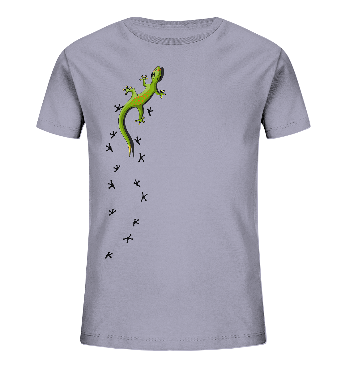 Kletternder Gecko mit Spuren - Kids Organic Shirt