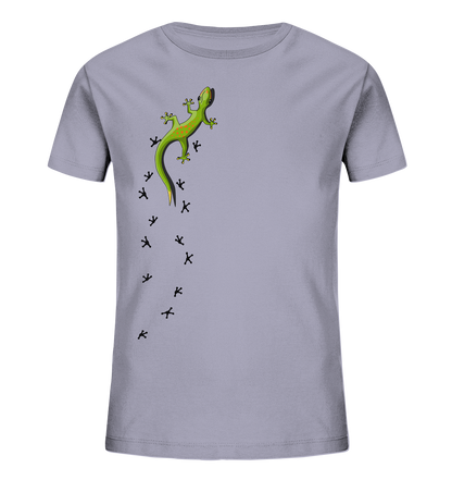 Kletternder Gecko mit Spuren - Kids Organic Shirt